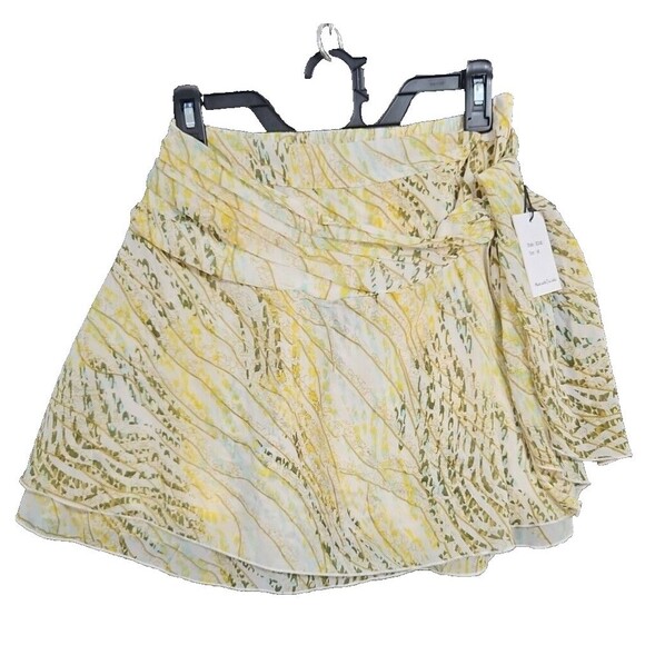 NWT Japna Women's Skirt Medium Yellow Polyester Chiffon Wrap & Tie Skirt - Picture 1 of 7